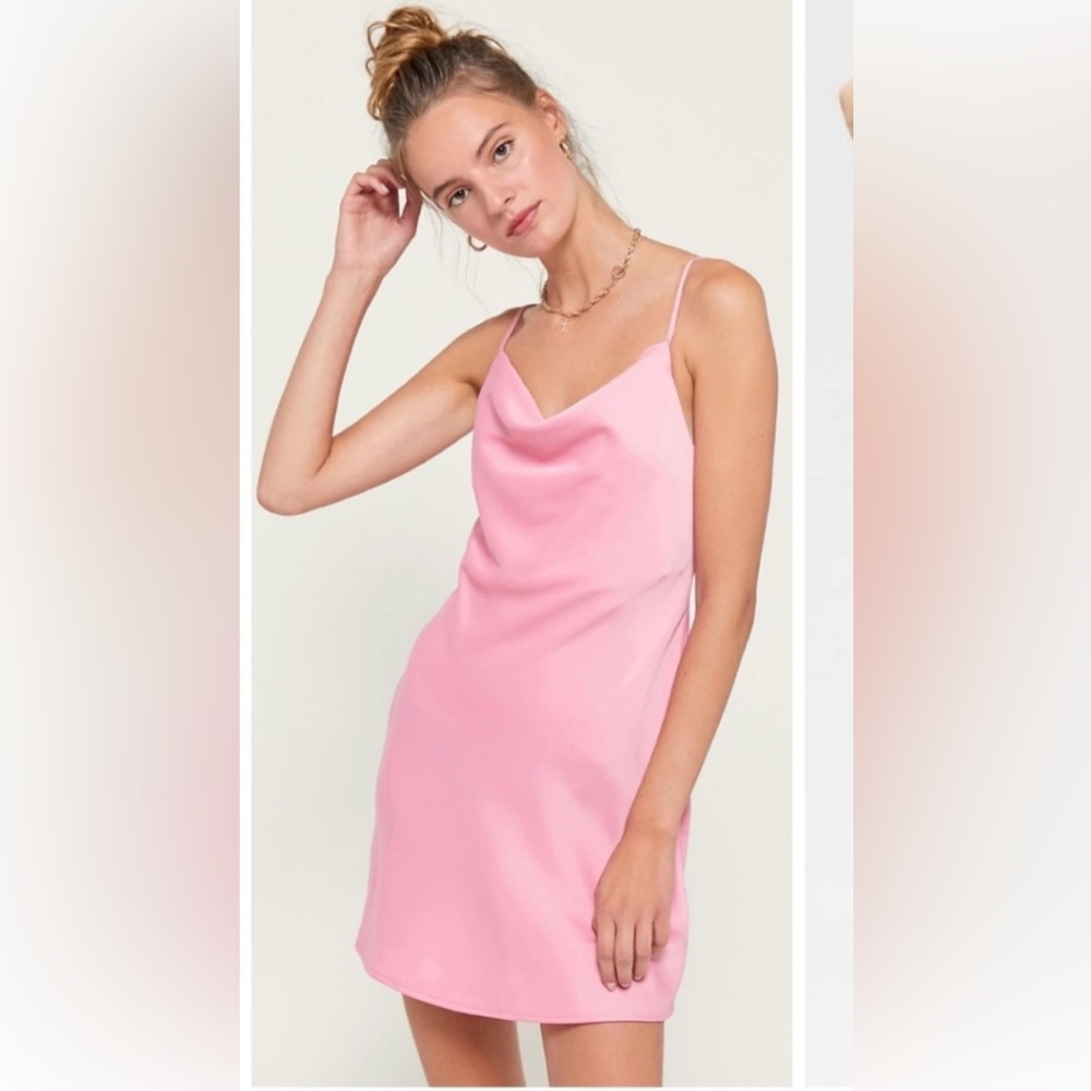 Urban Outfitters cowl neck satin slip dress